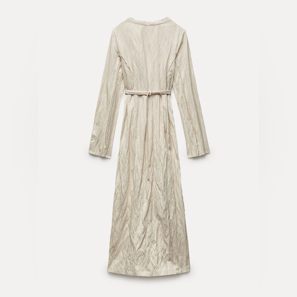 Zara Zw Collection Crinkled Viscose Midi Dress S L Bloggers Fav Star Wars Nwot